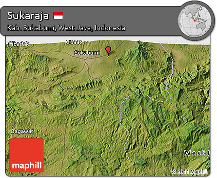 Satellite 3D Map of Sukaraja