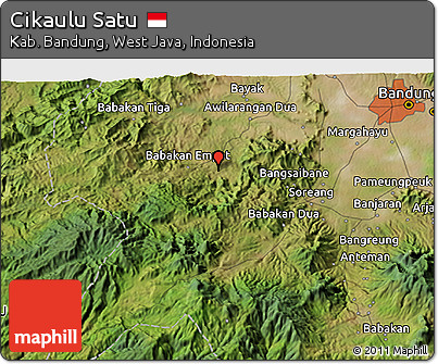 Satellite 3D Map of Cikaulu Satu
