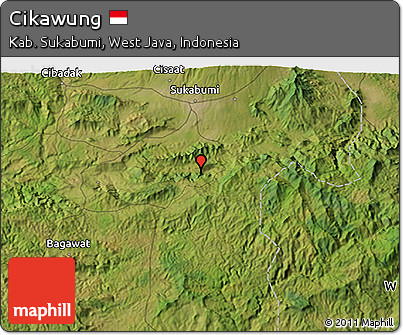 Satellite 3D Map of Cikawung