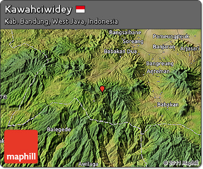 Satellite 3D Map of Kawahciwidey