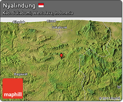 Satellite 3D Map of Nyalindung