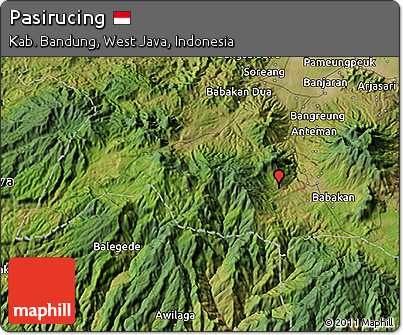 Satellite 3D Map of Pasirucing