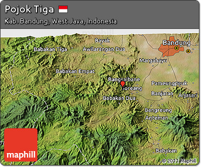 Satellite 3D Map of Pojok Tiga