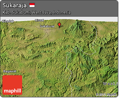 Satellite 3D Map of Sukaraja