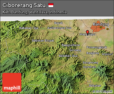 Satellite 3D Map of Ciborerang Satu