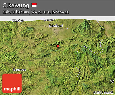 Satellite 3D Map of Cikawung