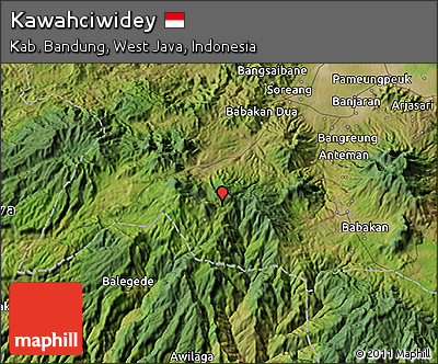 Satellite 3D Map of Kawahciwidey
