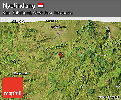 Satellite 3D Map of Nyalindung