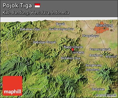 Satellite 3D Map of Pojok Tiga