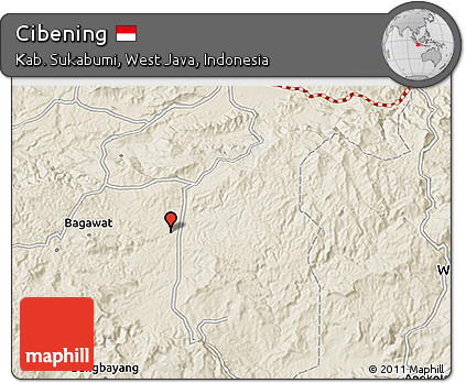 Shaded Relief 3D Map of Cibening