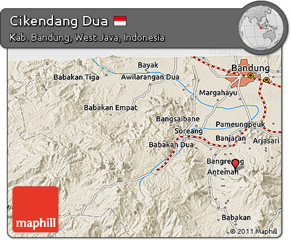 Shaded Relief 3D Map of Cikendang Dua
