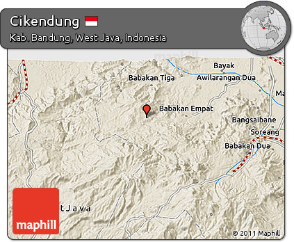 Shaded Relief 3D Map of Cikendung