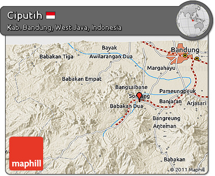 Shaded Relief 3D Map of Ciputih