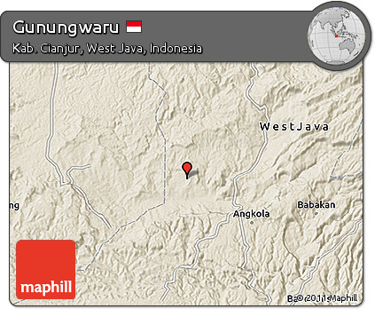 Shaded Relief 3D Map of Gunungwaru