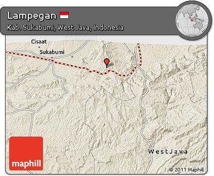 Shaded Relief 3D Map of Lampegan