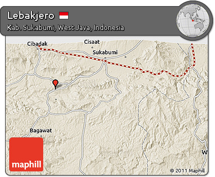 Shaded Relief 3D Map of Lebakjero