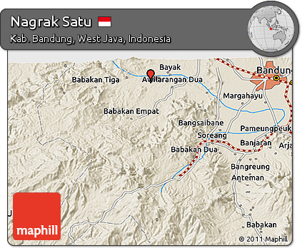 Shaded Relief 3D Map of Nagrak Satu