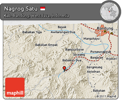 Shaded Relief 3D Map of Nagrog Satu