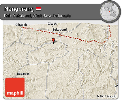 Shaded Relief 3D Map of Nangerang