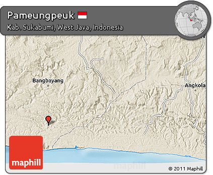 Shaded Relief 3D Map of Pameungpeuk