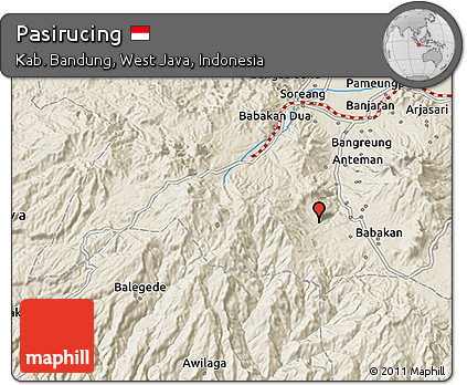 Shaded Relief 3D Map of Pasirucing