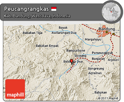 Shaded Relief 3D Map of Peucangrangkas