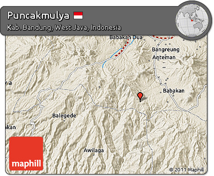 Shaded Relief 3D Map of Puncakmulya