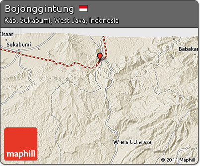 Shaded Relief 3D Map of Bojonggintung