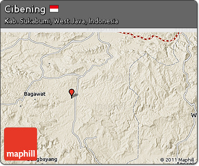 Shaded Relief 3D Map of Cibening