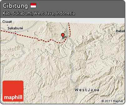 Shaded Relief 3D Map of Cibitung