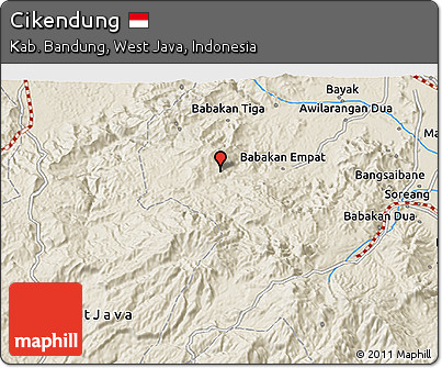 Shaded Relief 3D Map of Cikendung