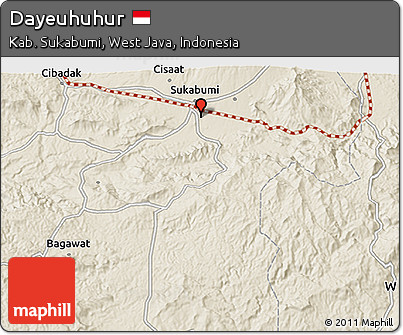 Shaded Relief 3D Map of Dayeuhuhur