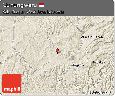 Shaded Relief 3D Map of Gunungwaru