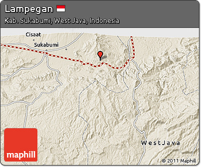 Shaded Relief 3D Map of Lampegan