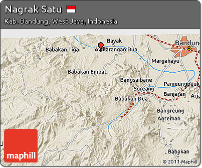 Shaded Relief 3D Map of Nagrak Satu