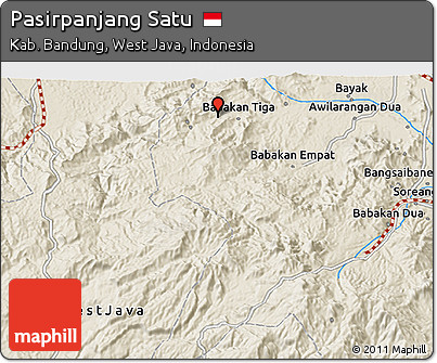 Shaded Relief 3D Map of Pasirpanjang Satu