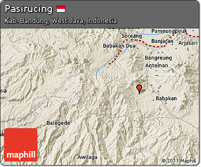 Shaded Relief 3D Map of Pasirucing