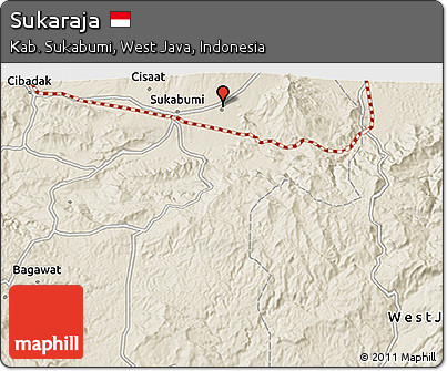 Shaded Relief 3D Map of Sukaraja