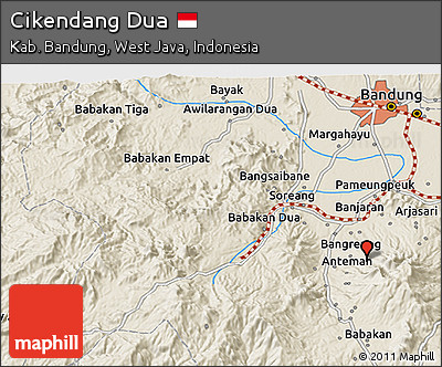 Shaded Relief 3D Map of Cikendang Dua