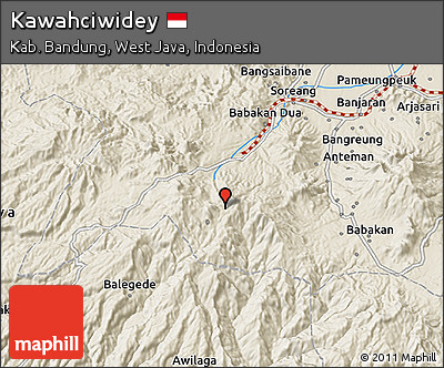 Shaded Relief 3D Map of Kawahciwidey
