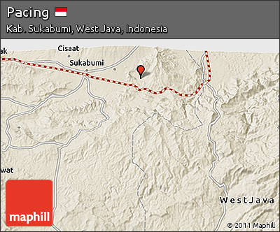 Shaded Relief 3D Map of Pacing