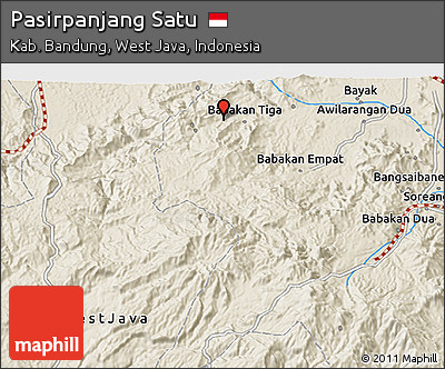 Shaded Relief 3D Map of Pasirpanjang Satu