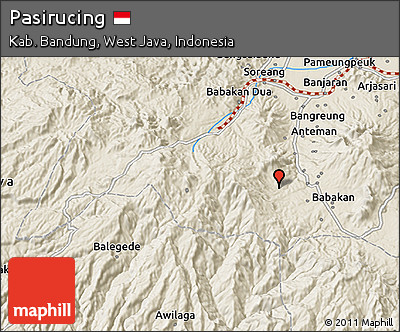 Shaded Relief 3D Map of Pasirucing