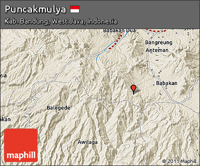 Shaded Relief 3D Map of Puncakmulya