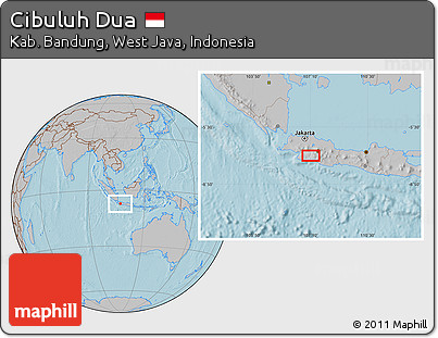 Gray Location Map of Cibuluh Dua, hill shading