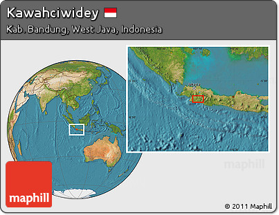 Satellite Location Map of Kawahciwidey