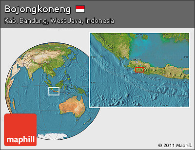 Satellite Location Map of Bojongkoneng