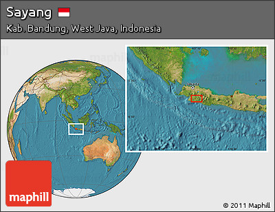 Satellite Location Map of Sayang