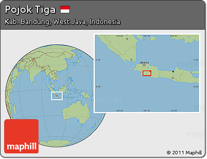 Savanna Style Location Map of Pojok Tiga