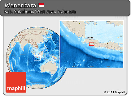 Shaded Relief Location Map of Wanantara